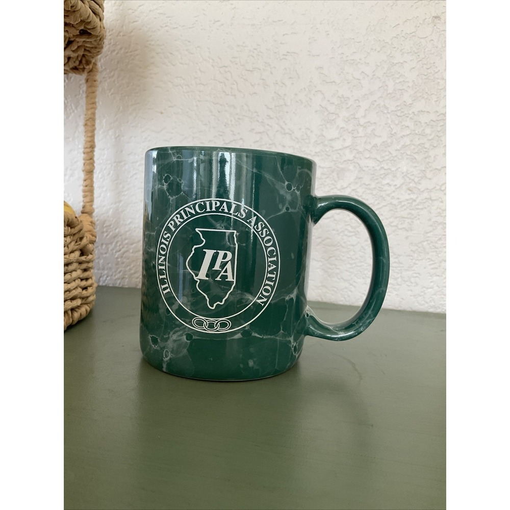 Linyi Headwind‎ Illinois Principals Association IPA Green Marble Ceramic Mug